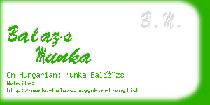 balazs munka business card